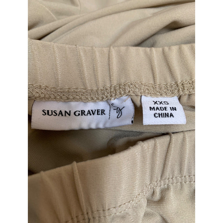 Susan Graver Beige Flared Hem Skirt XXS