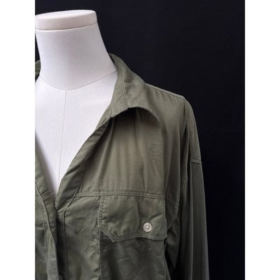 Dip Olive Green Long Sleeve Button-Up Shirt L