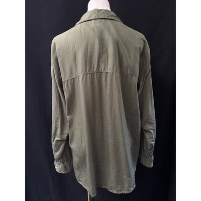 Dip Olive Green Long Sleeve Button-Up Shirt L