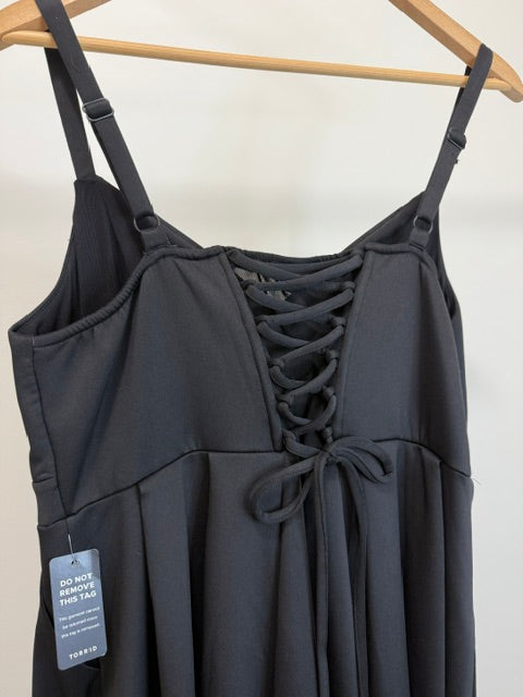Torrid Mini Scuba Skater Dress Built In Shapewear Sz1/1X NWT