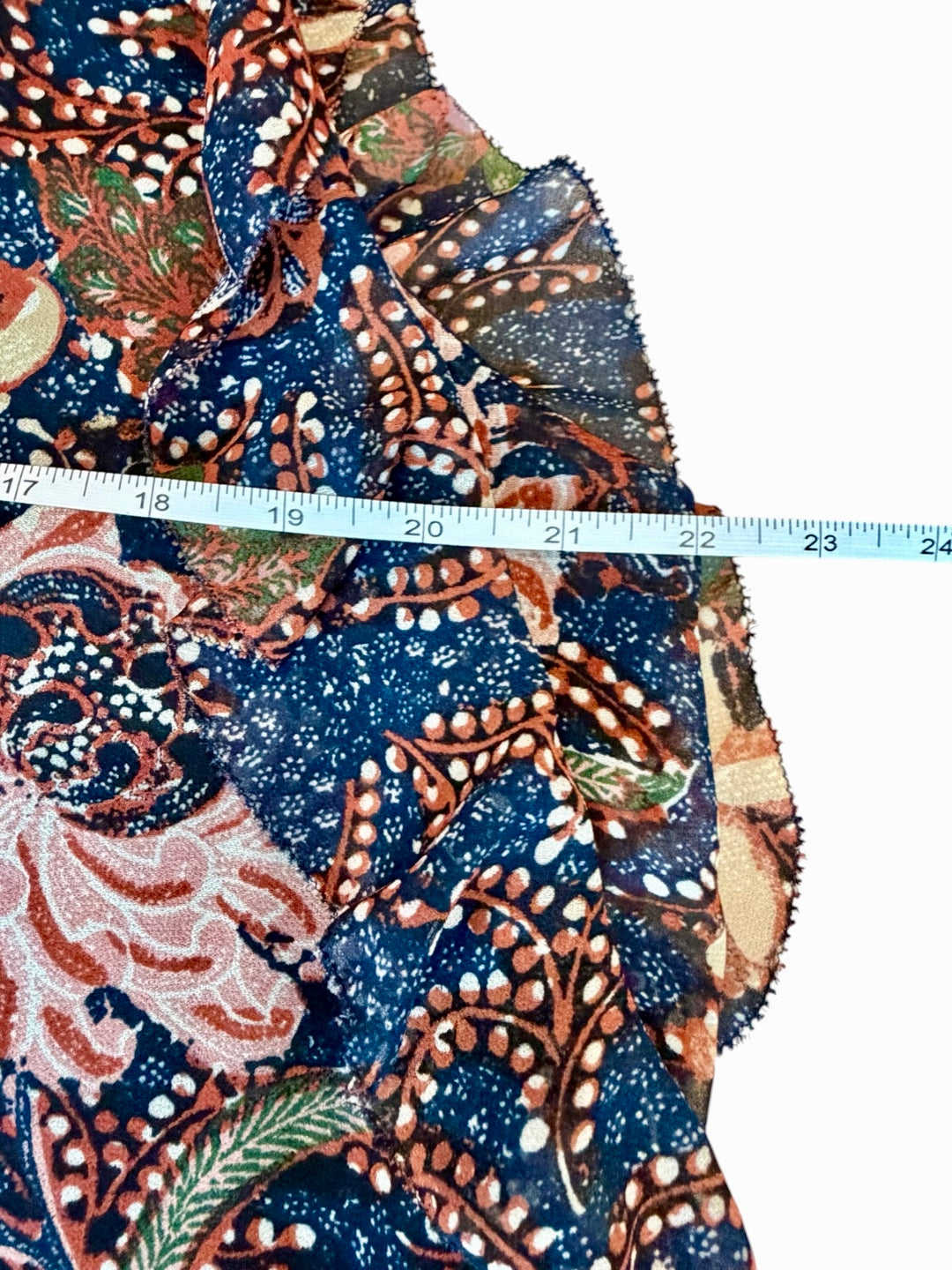 Madewell Boho Floral Ruffle Navy Dress Size XL