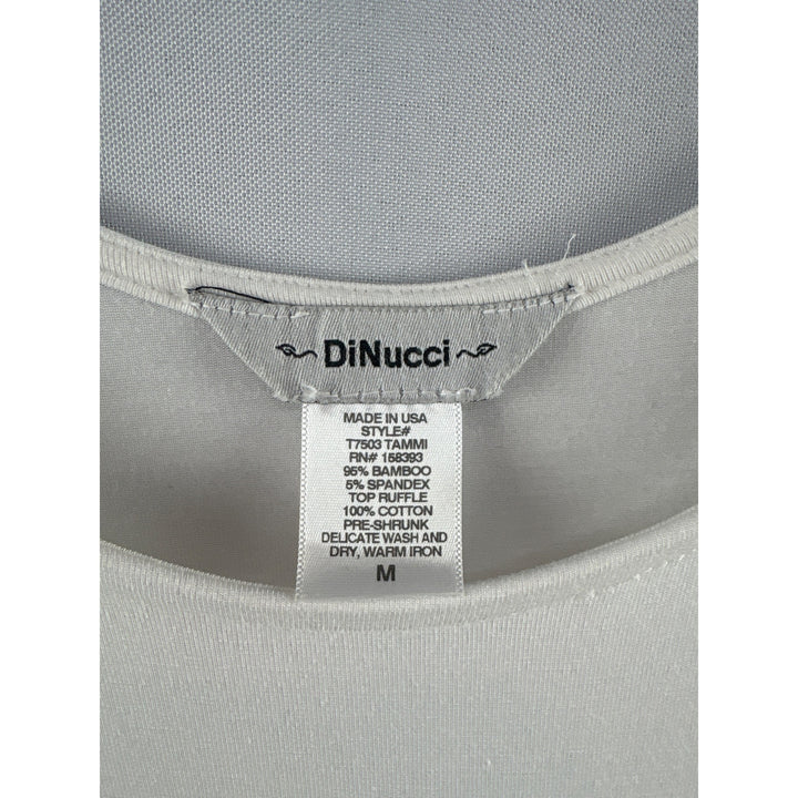 DiNucci Womens Medium Sleeveless Peplum Top Bamboo & Cotton Blend White