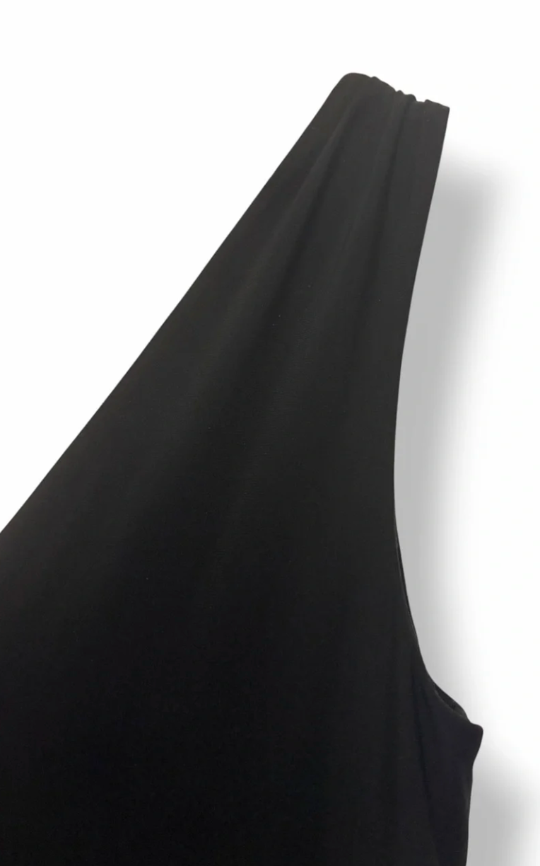 Evan-Picone Black Fit &amp; Flare Dress Sz 14 Sleeveless Taffeta Cocktail Wedding