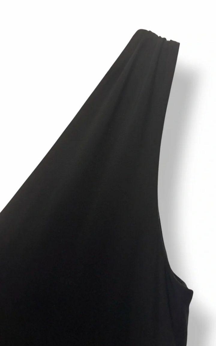 Evan-Picone Black Fit &amp; Flare Dress Sz 14 Sleeveless Taffeta Cocktail Wedding