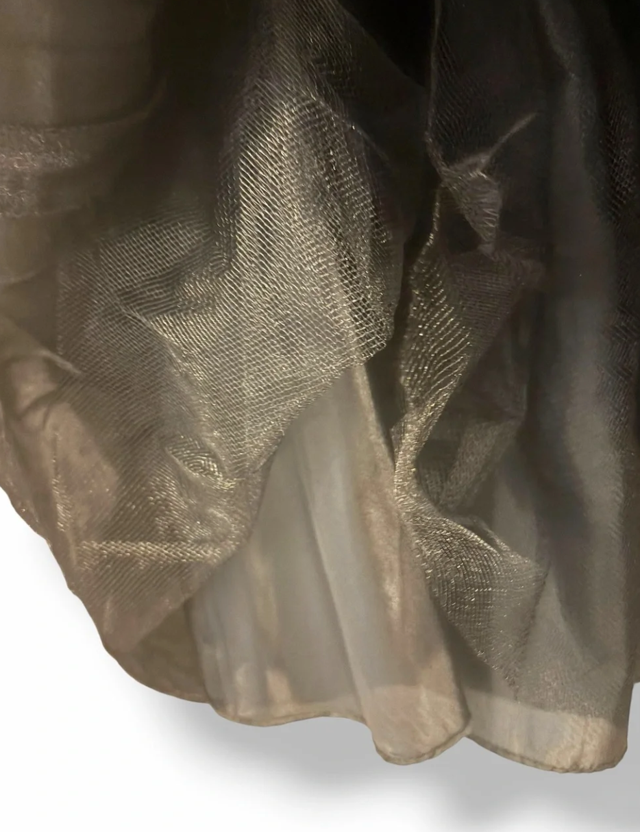 Evan-Picone Black Fit &amp; Flare Dress Sz 14 Sleeveless Taffeta Cocktail Wedding