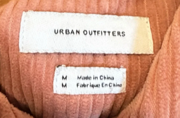 Urban Outfitters Corduroy Jacket Peach Pink Y2K Utility Zip Up Medium Festival