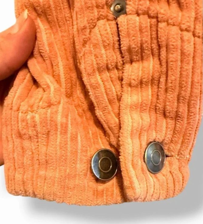 Urban Outfitters Corduroy Jacket Peach Pink Y2K Utility Zip Up Medium Festival