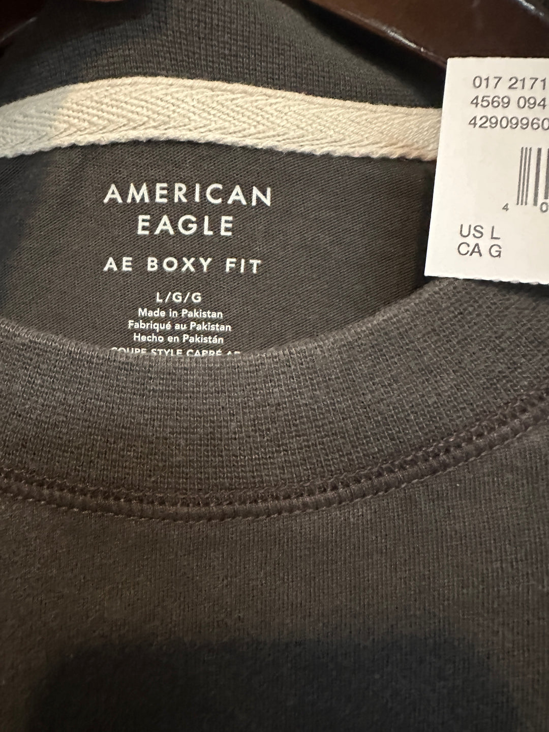 Men’s  American Eagle Boxy Fit Gray Jersey Size L