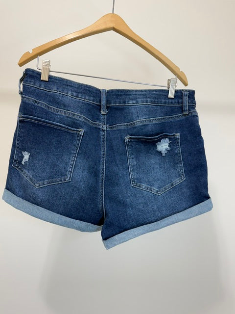 SO Shortie Jean Shorts Sz17/33W(High Rise, Rolled Cuff)