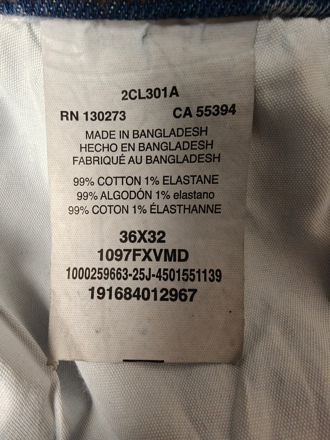 Mens Wrangler Straight Leg Blue Jeans 36x32