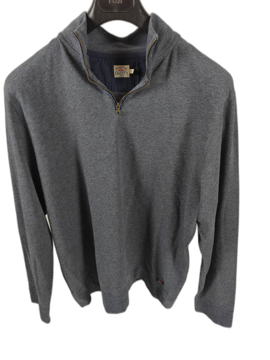 Mens Faherty Quarter Zip Pullover Blue XL