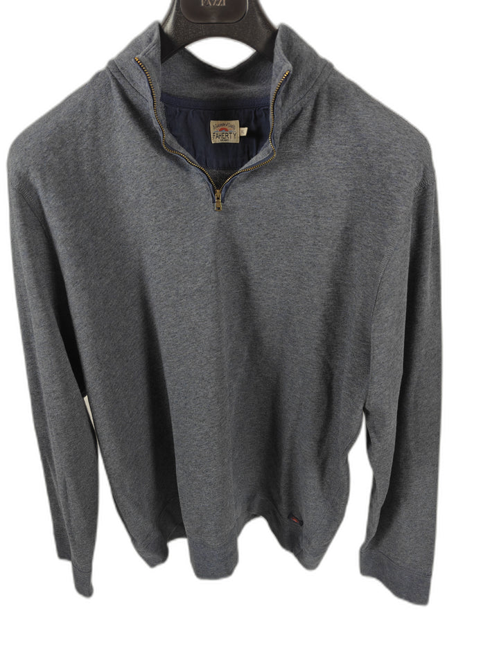 Mens Faherty Quarter Zip Pullover Blue XL