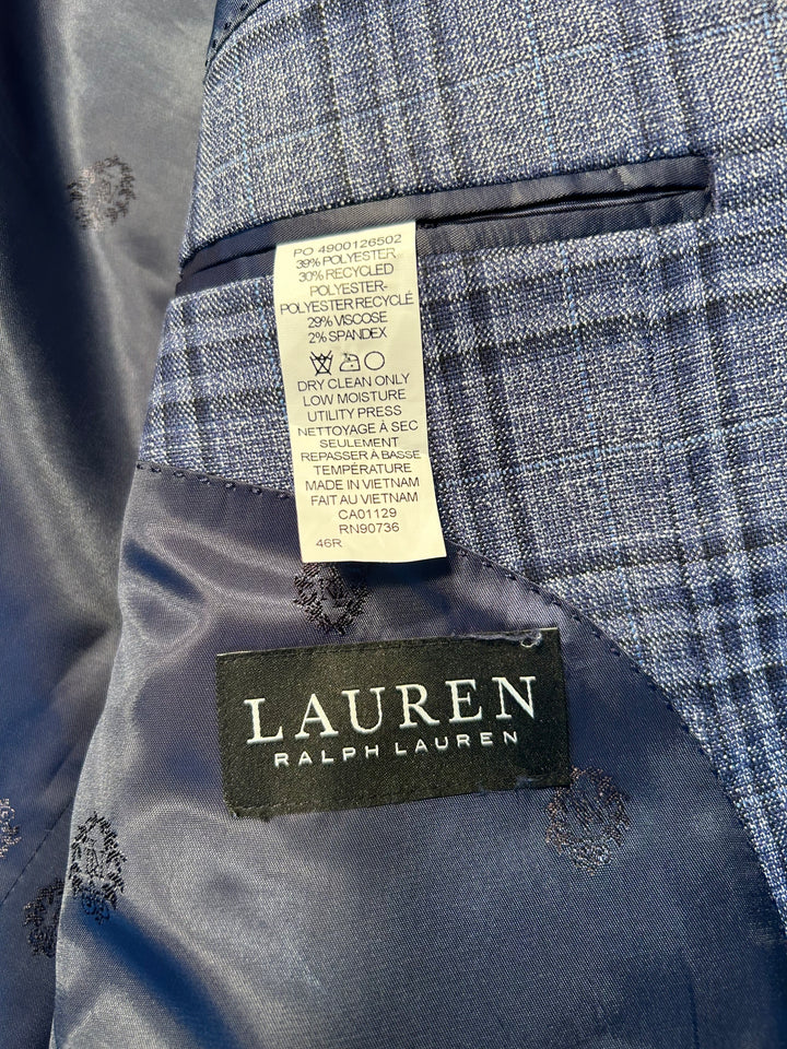 Lauren Ralph Lauren Men’s Blue Plaid Blazer Sport Coat Size 46R