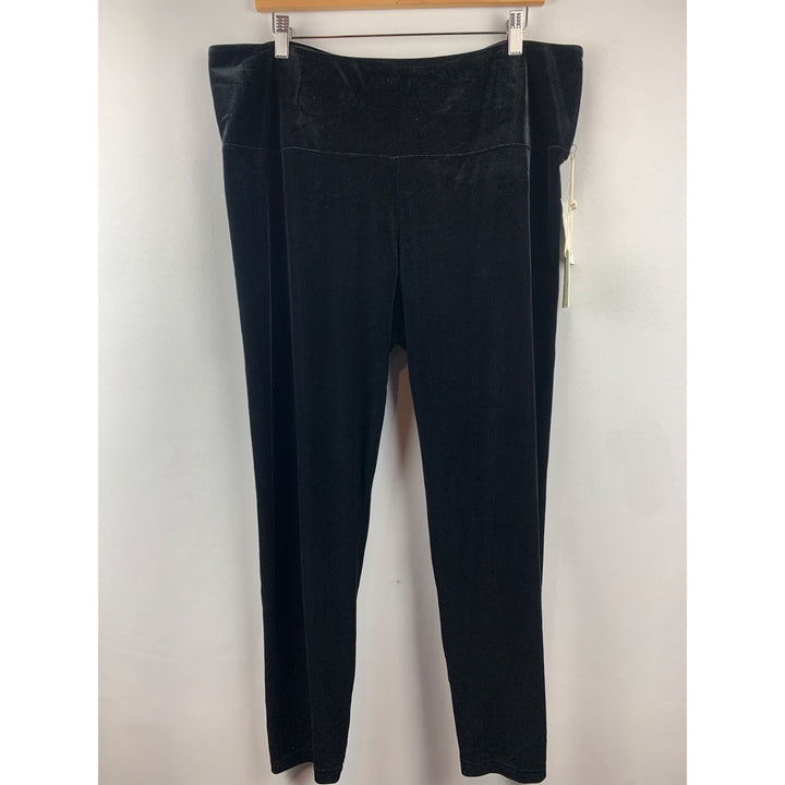 Women’s Cafe Marrakesh Black Velvet Leggings Size 2X