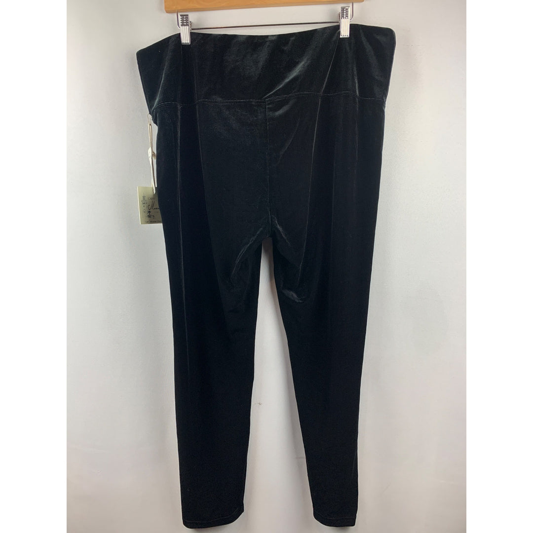 Women’s Cafe Marrakesh Black Velvet Leggings Size 2X