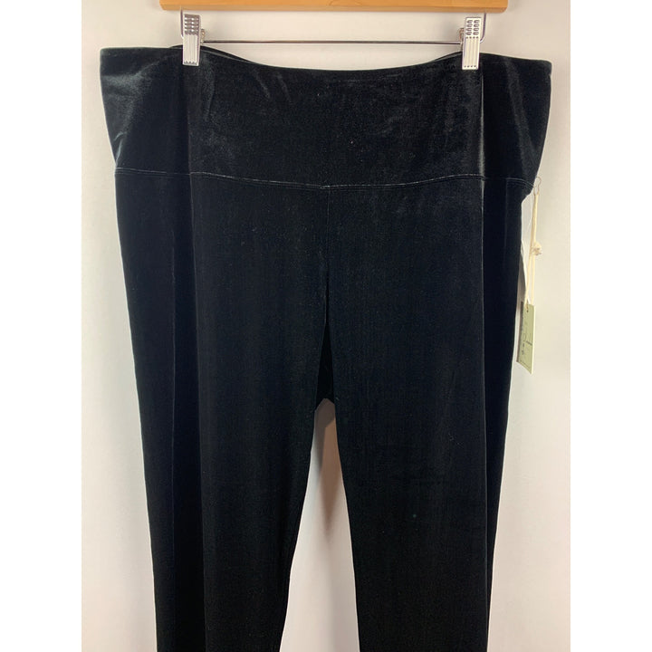 Women’s Cafe Marrakesh Black Velvet Leggings Size 2X