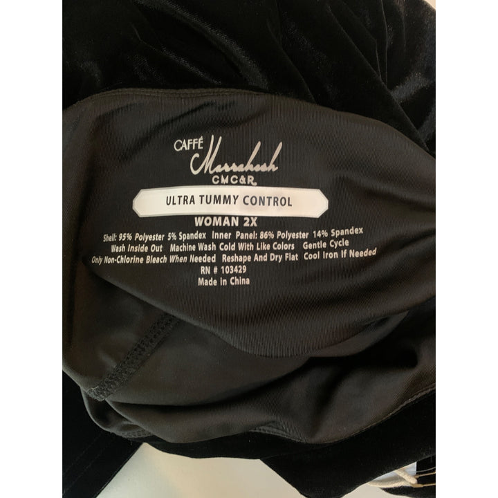 Women’s Cafe Marrakesh Black Velvet Leggings Size 2X