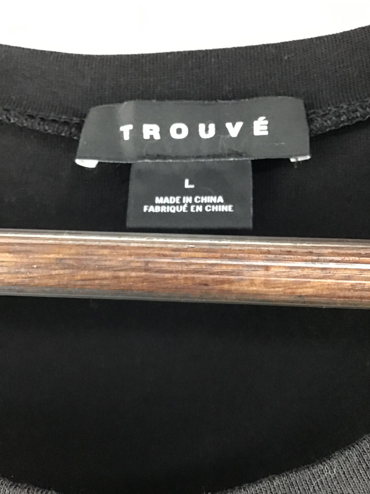 Women’s Trouve Black Dress Sleeveless Asymmetrical Twist Front Jersey Size Large