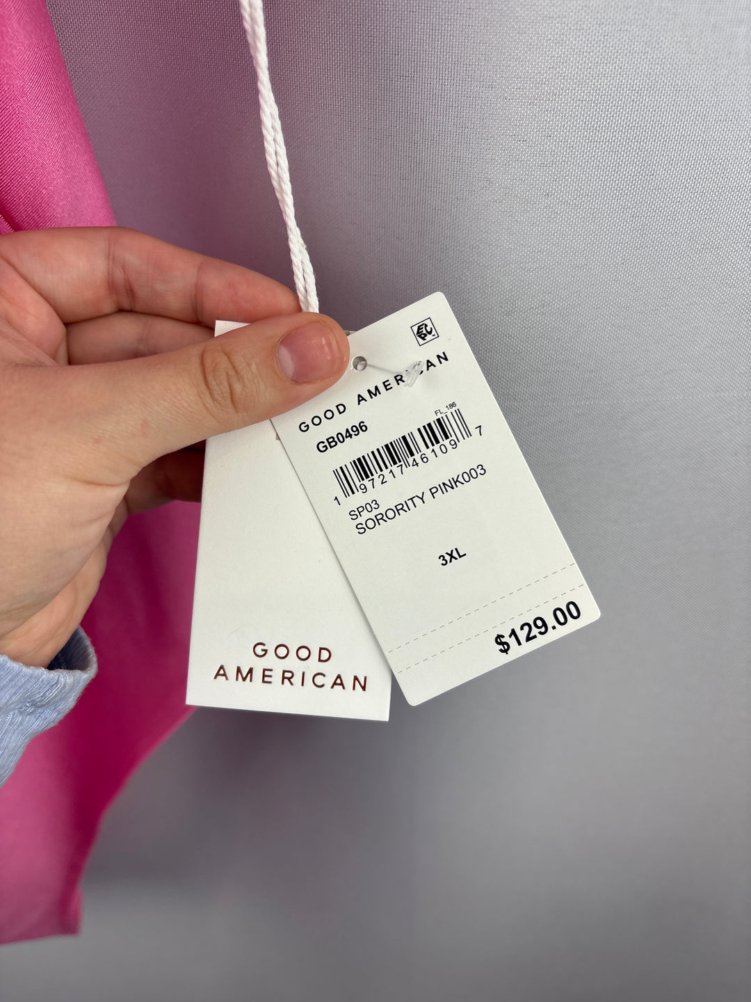 Women’s Good American Size 3X Bubblegum Pink Bodysuit