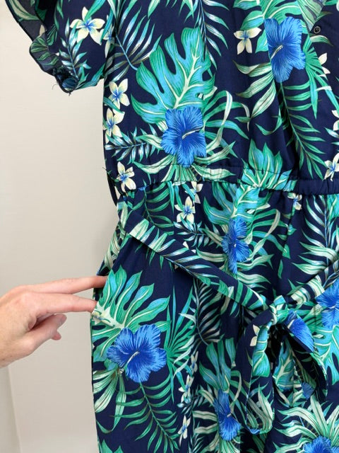 Reoria Tropical Floral Romper SzXL