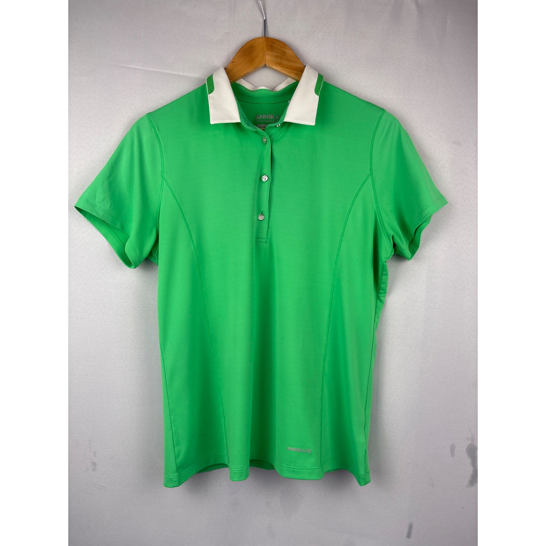 Annika Cutter & Buck Womens CB DryTec 50+ Green Polo Shirt M