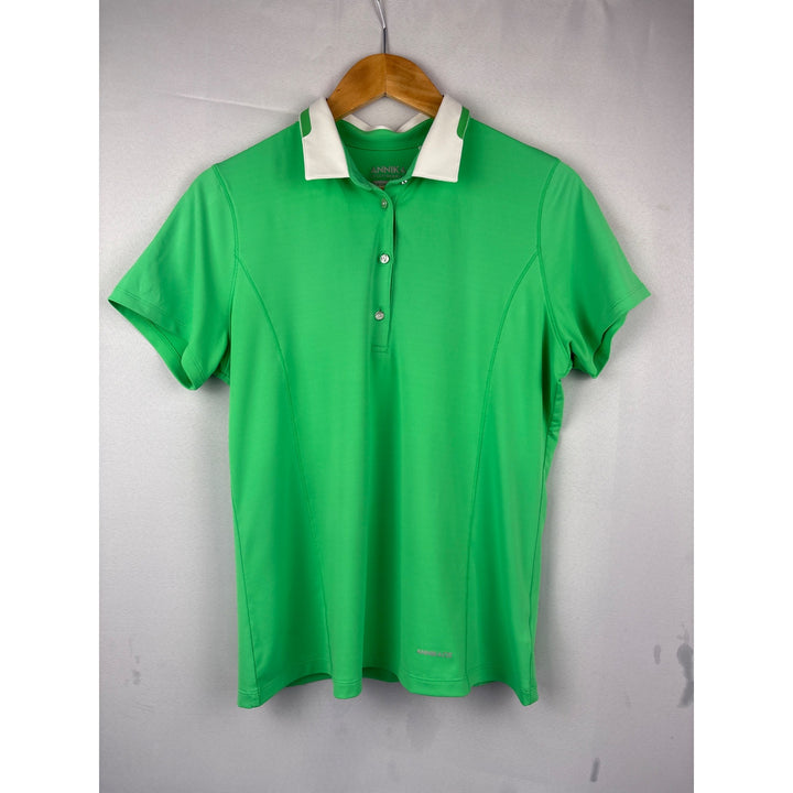 Annika Cutter & Buck Womens CB DryTec 50+ Green Polo Shirt M