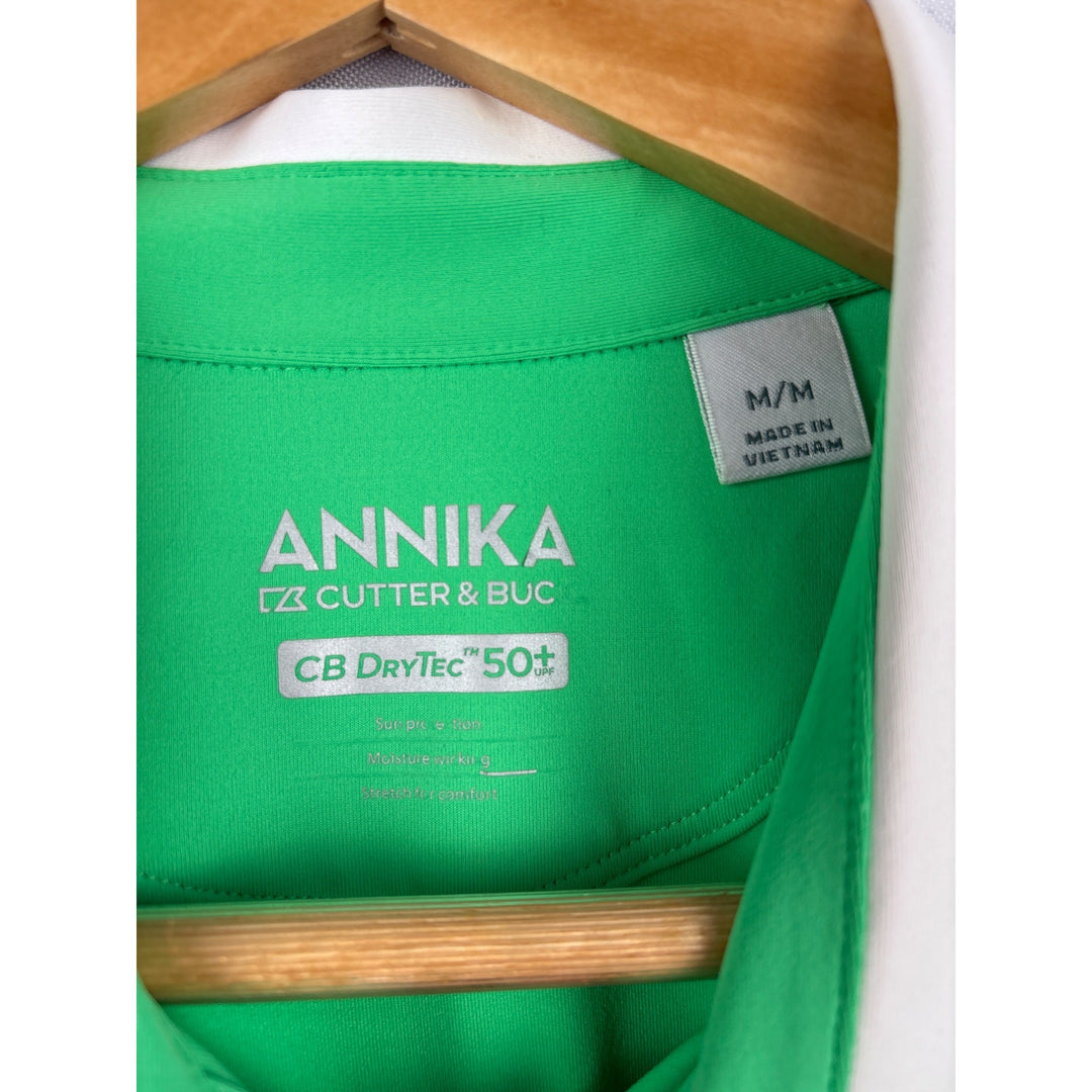 Annika Cutter & Buck Womens CB DryTec 50+ Green Polo Shirt M
