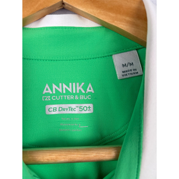 Annika Cutter & Buck Womens CB DryTec 50+ Green Polo Shirt M
