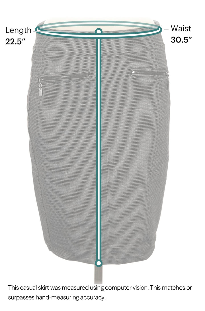 Liverpool Black Geometric Pattern Pencil Skirt w/Zip Pockets Women&