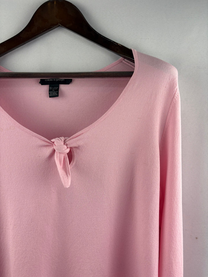 Women’s Cable & Gauge XL Bubblegum Pink Long Sleeve Blouse