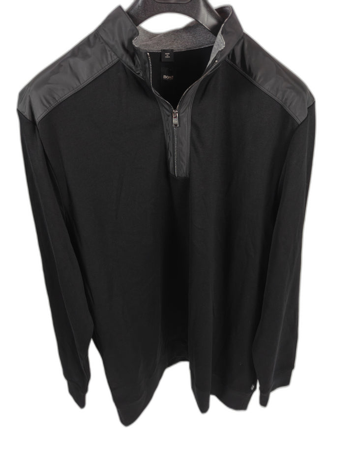Mens Hugo Boss B-Sidney Quarter Zip Pullover Black 3XL