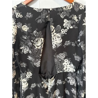Forever 21 Contemporary Black Floral Minidress Size M