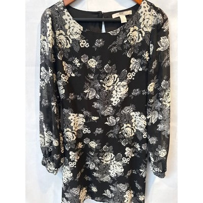 Forever 21 Contemporary Black Floral Minidress Size M