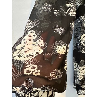 Forever 21 Contemporary Black Floral Minidress Size M