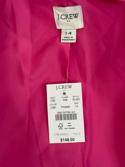 J.Crew Holland Linen‑Blend Pink One‑Button Blazer Sz14 NWT