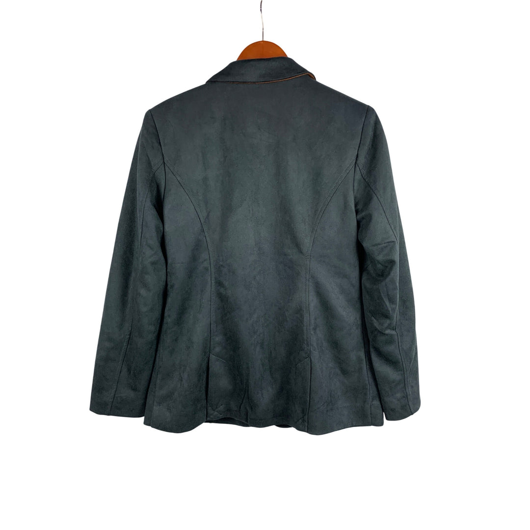 Isaac Mizrahi Live! Womens Estate Collection Blazer XSP Gray With Ornate Lining