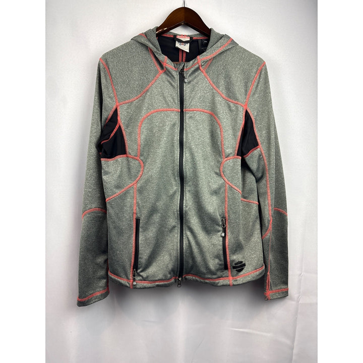 Women’s Harley Davidson Zip-Up Biker Hoodie, with Logo Design on Back