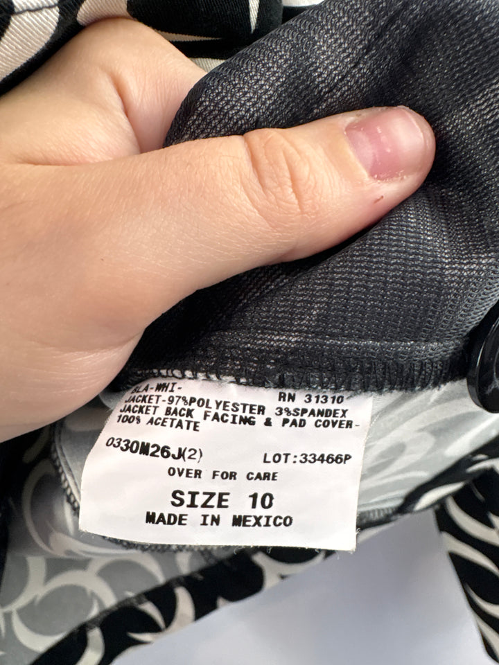 Women’s AGB Dress Size 10 Black &amp; White Patterned Blazer