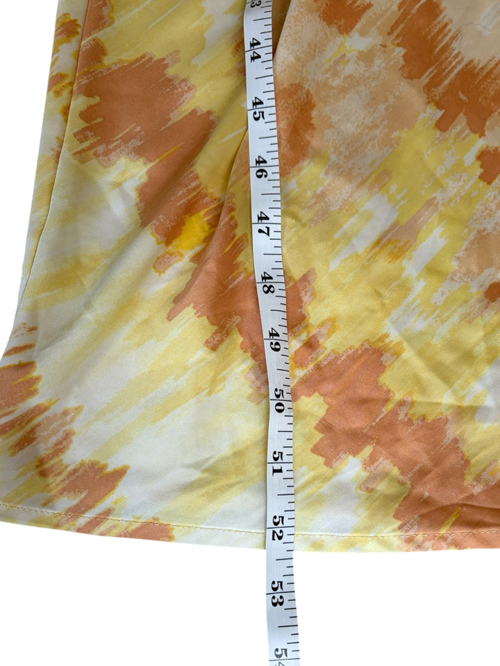 Forever 21 Women’s Yellow/Orange Tie Dye Slip Adjustable  Maxi Dress, Size M