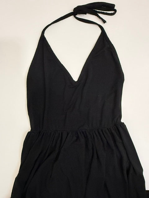 Go Couture Modal Halter Black Maxi Dress SzL