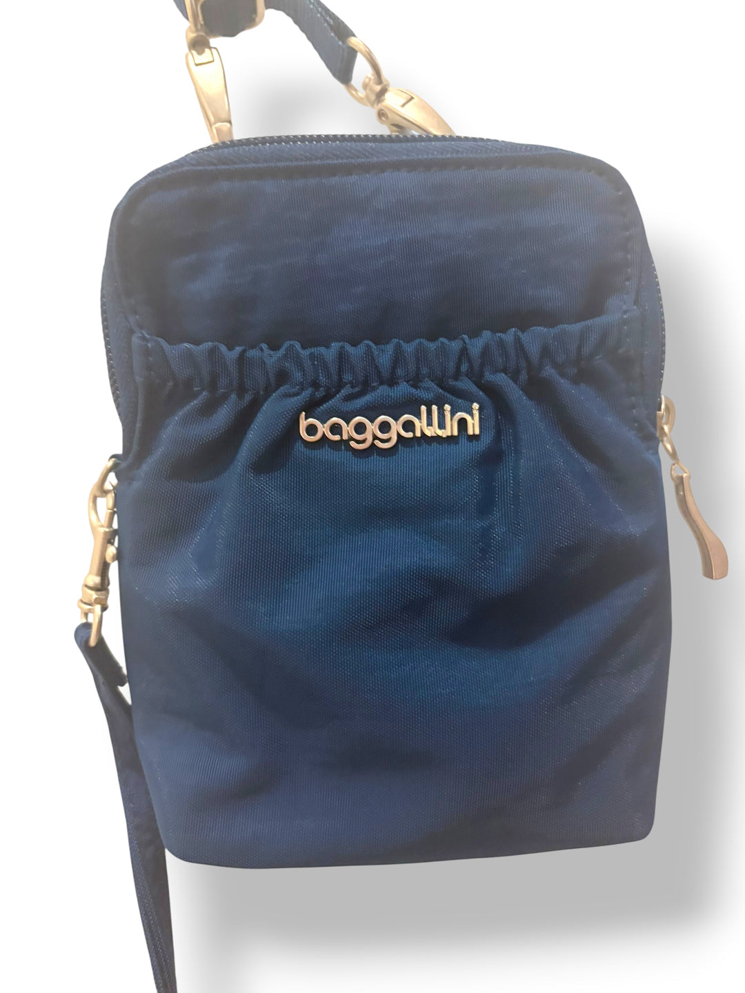 Baggallini Bryant Pouch Navy Blue Mini Crossbody RFID Cell Phone Bag NWT