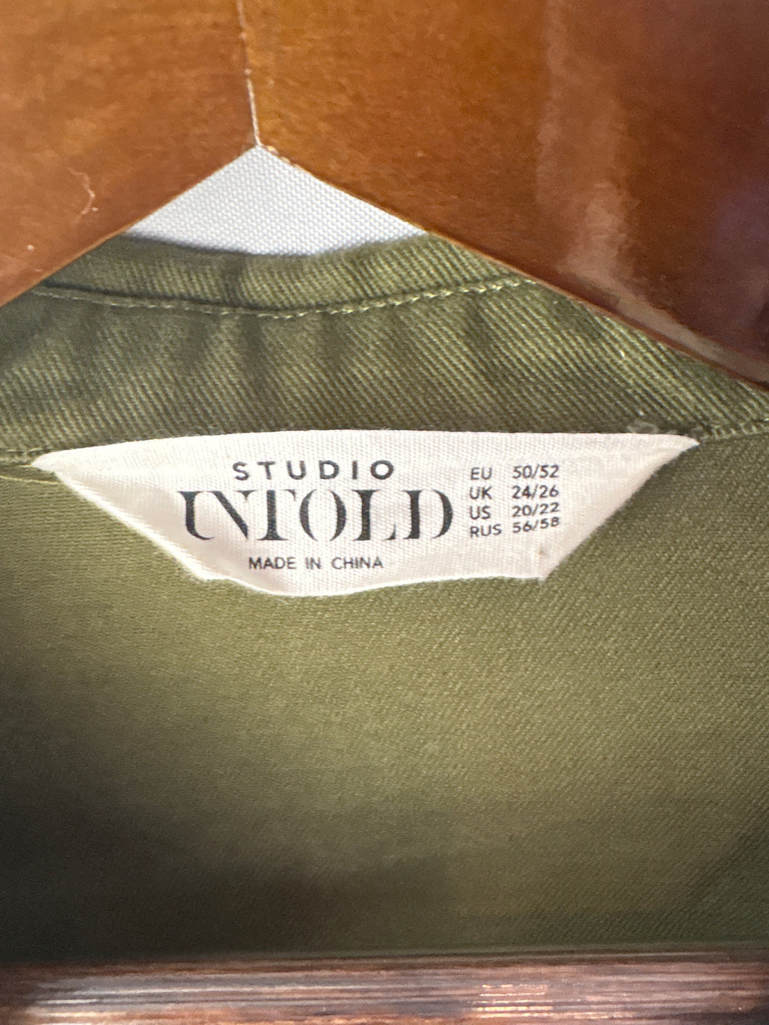 Women’s Studio Untold Size 20/22 Army Green Denim Jacket