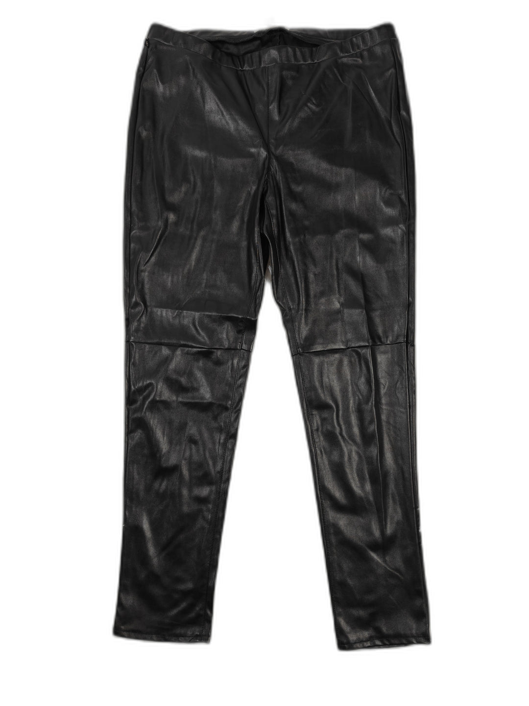 Womens Michael Kors Faux Leather Pants Black Size 14