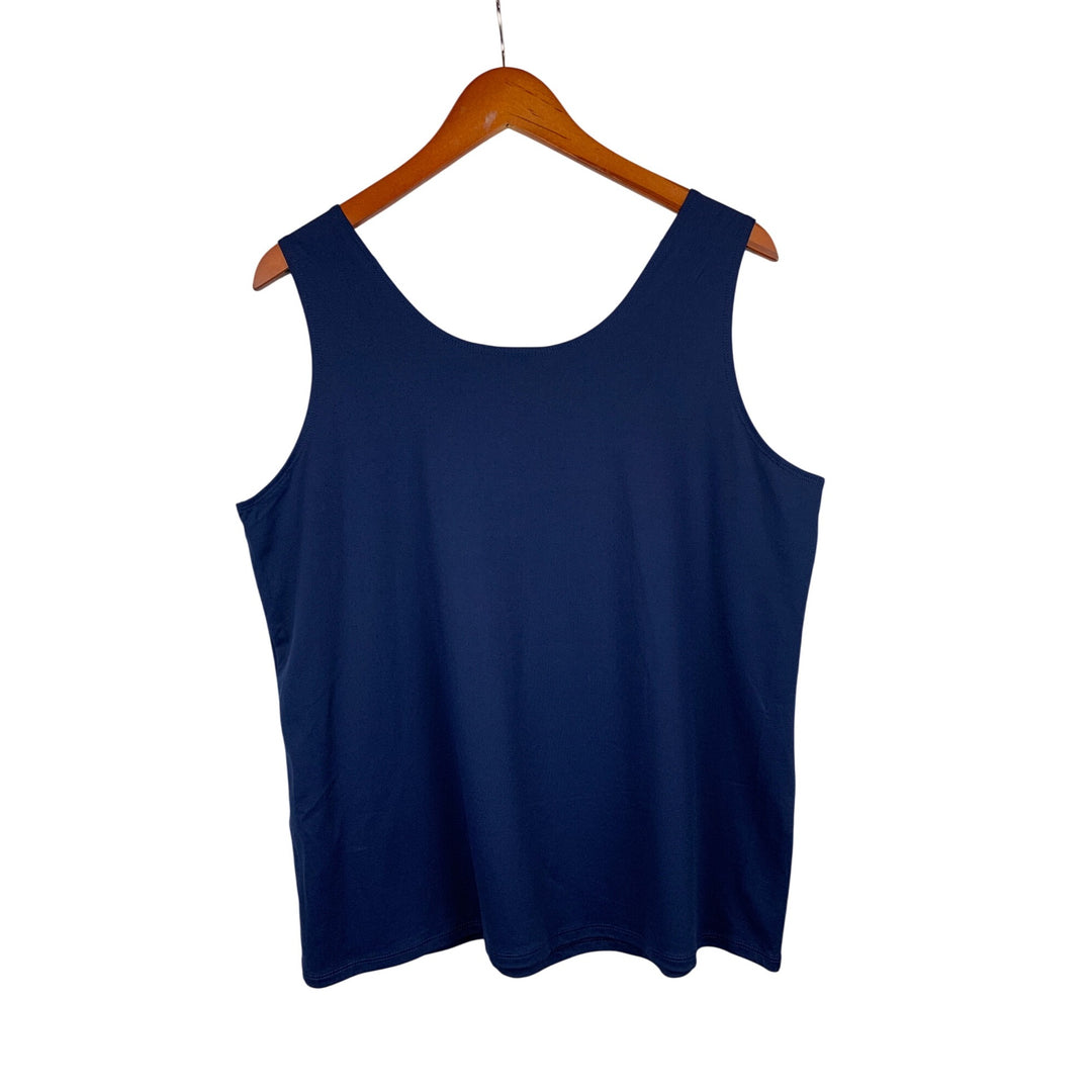 Chicos Navy Blue Sleeveless Tank Top Size 3 Polyester Blend Womens