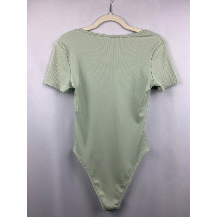 Women’s NWT Katch Me Green Sage Ribbed Bodysuit Size S/M