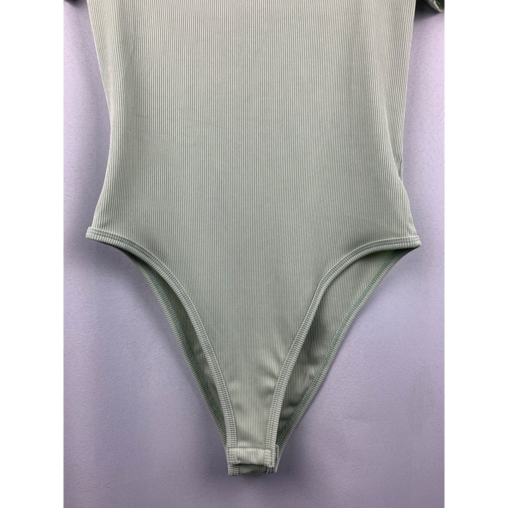 Women’s NWT Katch Me Green Sage Ribbed Bodysuit Size S/M