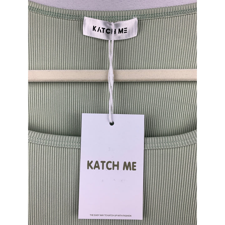 Women’s NWT Katch Me Green Sage Ribbed Bodysuit Size S/M