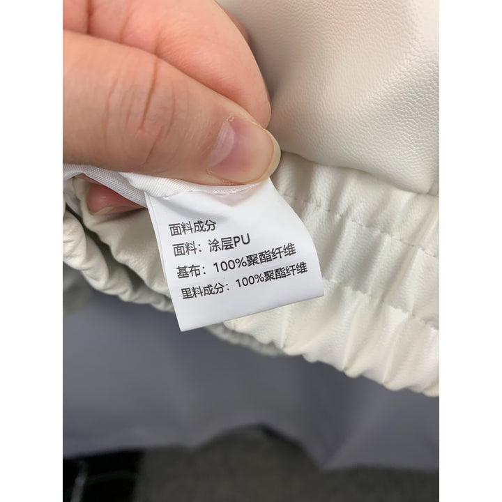Women’s Mepintang White Leather Sports Jacket Size L