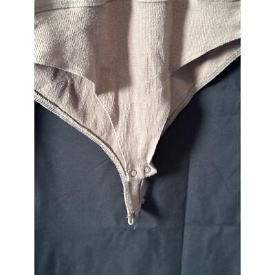 She + Sky Long Sleeve Turtleneck Bodysuit Size L In Taupe