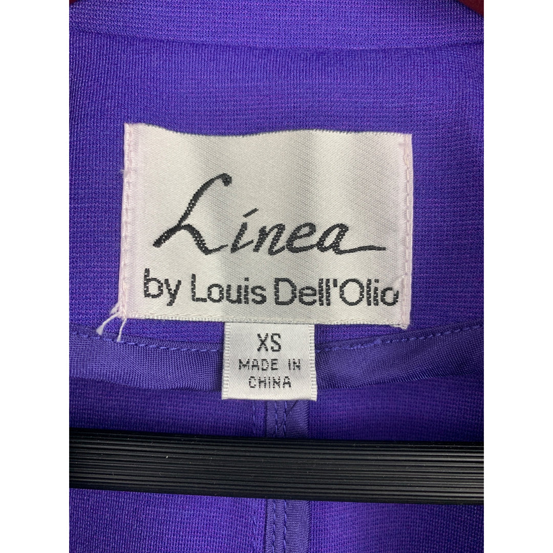 Linea By Louis DellOlio XS Purple Blazer Jacket With Silver Buttons